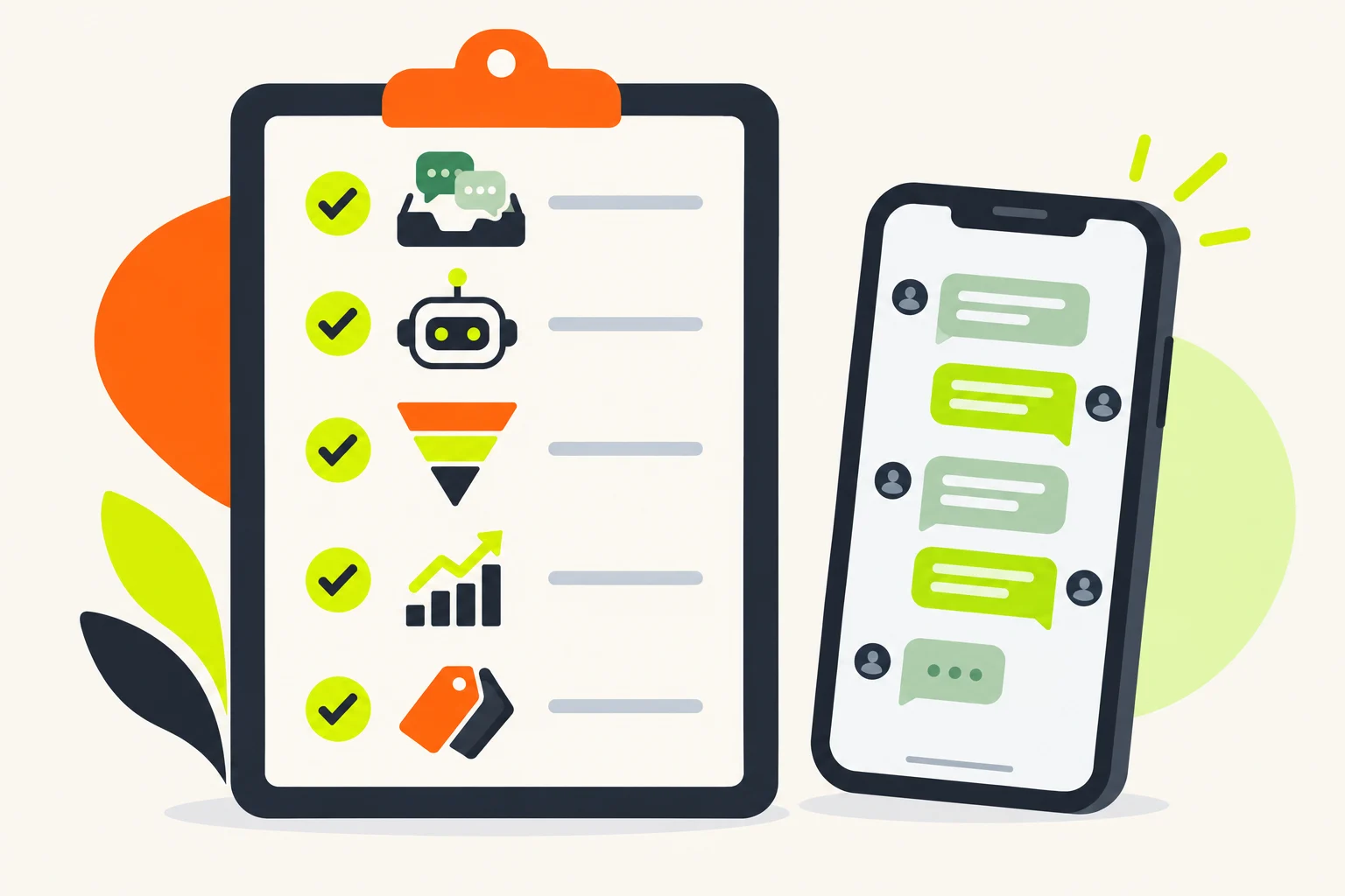 Funciones clave de un CRM para WhatsApp: bandeja compartida, bots, embudo de ventas, reportes y etiquetas